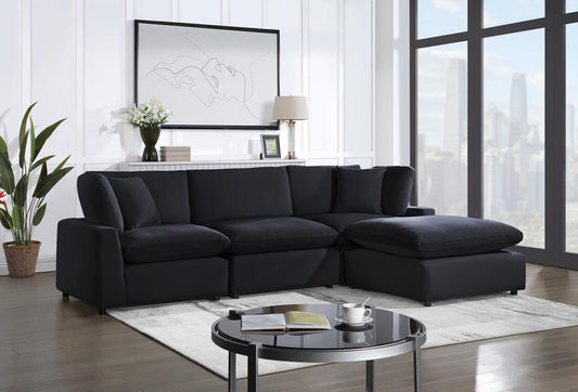 SKY 118" Black Velvet Modular Sectional