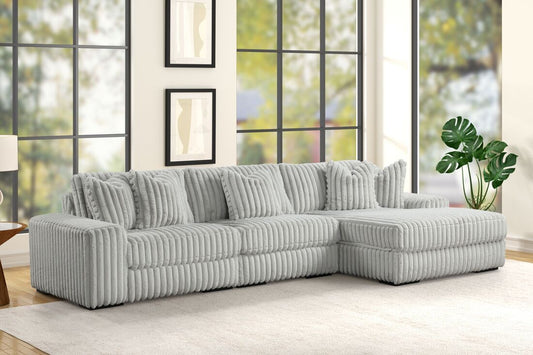 Sunday2 140" Grey 3pc Sectional