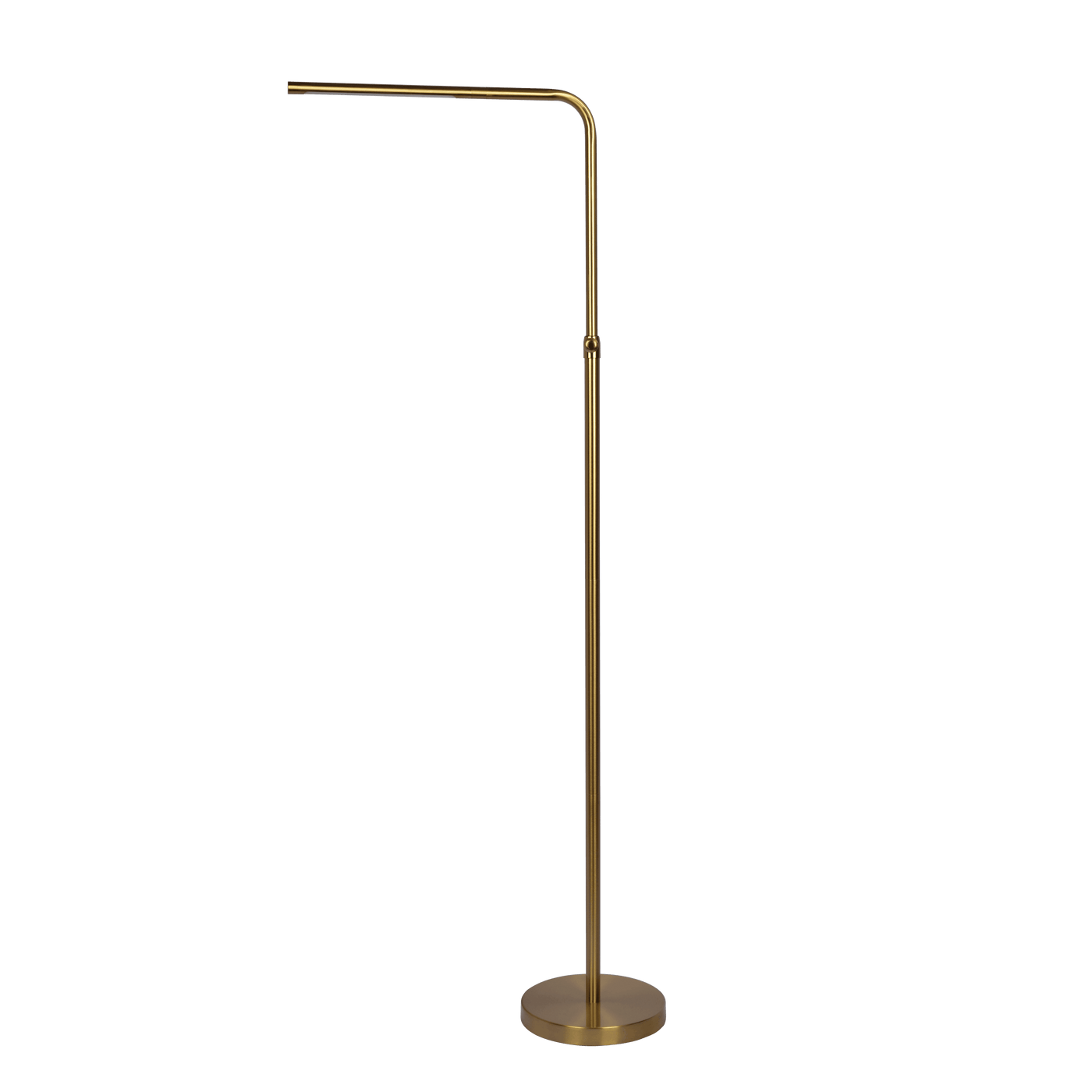 Verve Brassed Gold Floor Lamp with On/Off Switch Adjustable Led Round Base