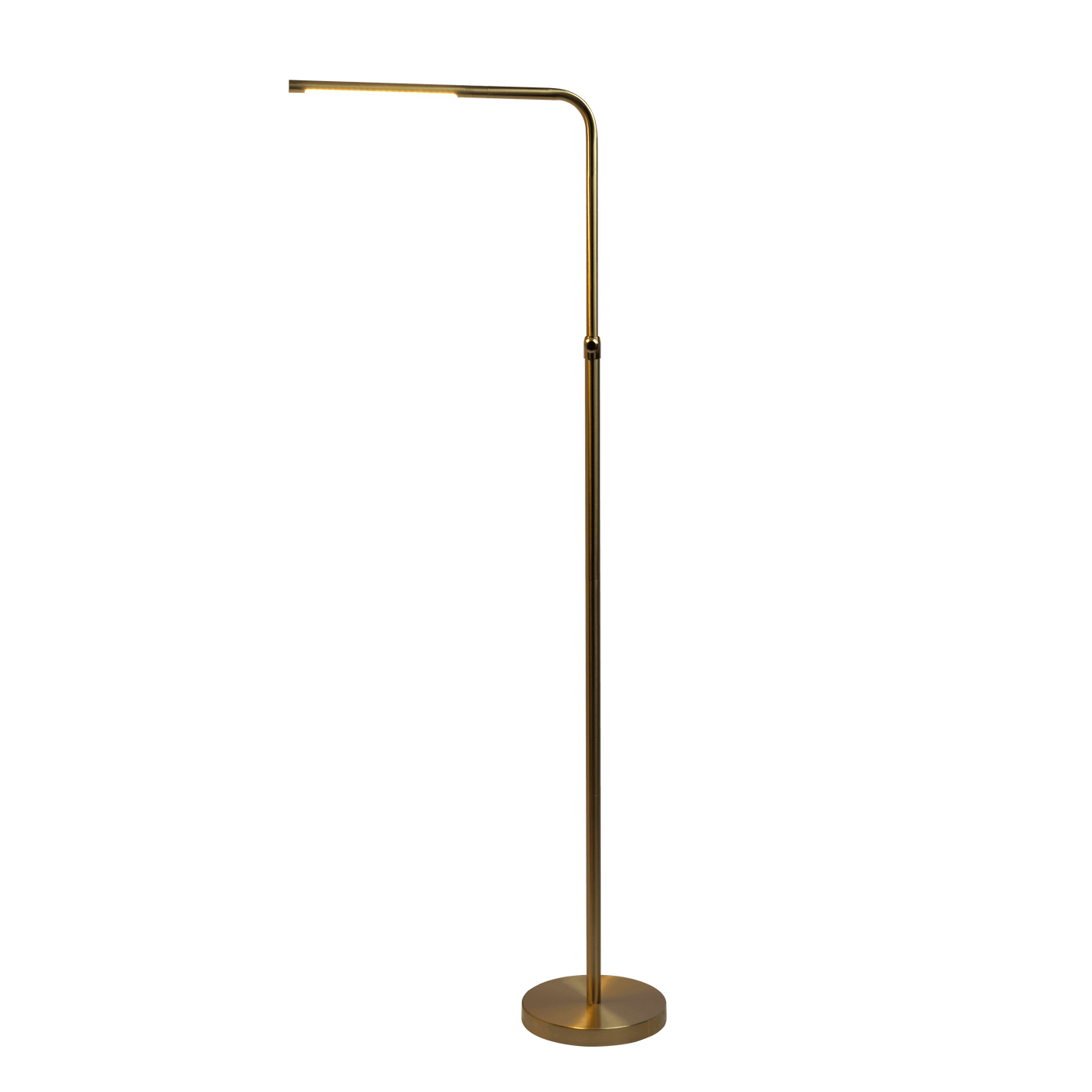 Verve Brassed Gold Floor Lamp with On/Off Switch Adjustable Led Round Base