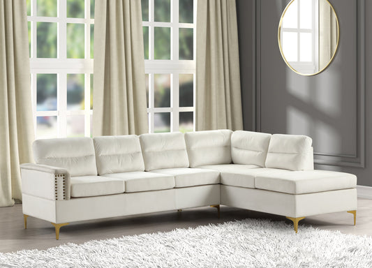 Vogue Beige Velvet Sectional