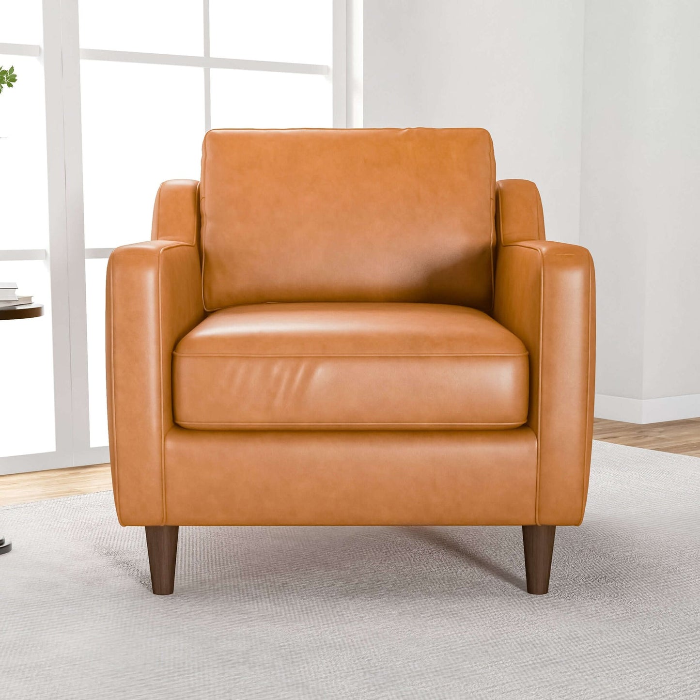 Cooper Tan Genuine Leather Lounge Chair