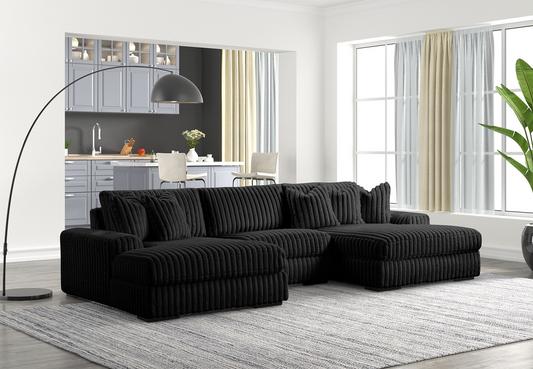 XL Sunday2 142" Black Sectional