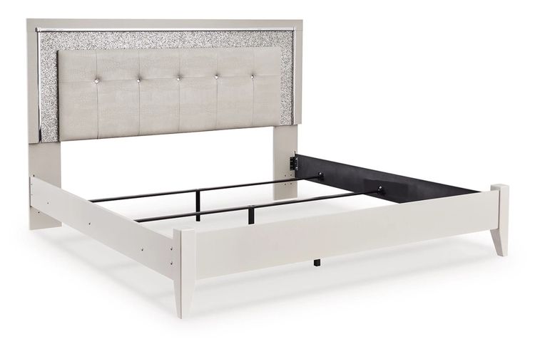 Zyniden Silver Panel LED  Bedroom Set