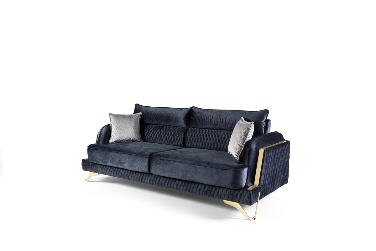 Nessa Gray Velvet Sofa & Love Set