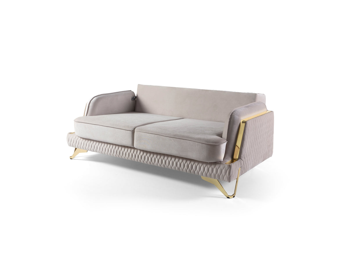 Nessa Cream Velvet Sofa & Love Set