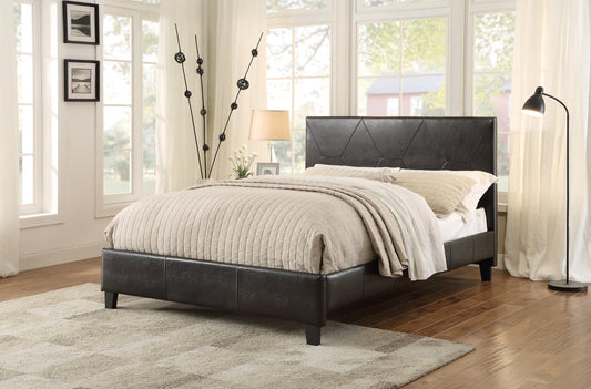 Deleon Dark Brown Bi-Cast Vinyl King Platform Bed | 1881