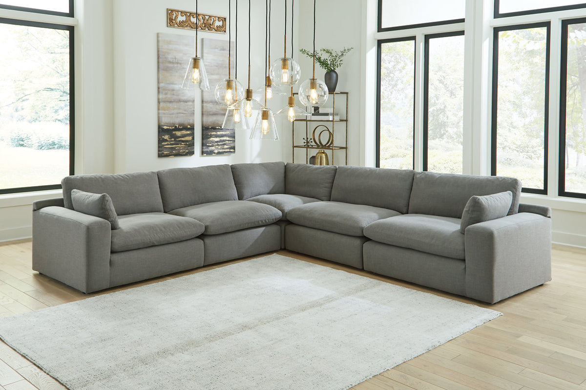 Elyza Smoke Oversize 5-Piece Sectional