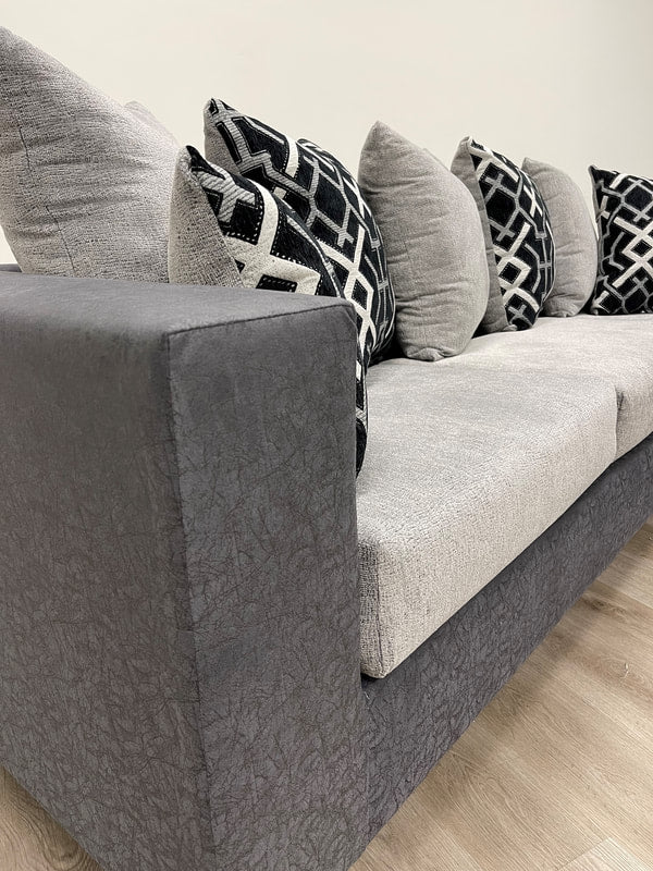 Monroe 2 Tone Grey Fabric Sectional Sofa 110