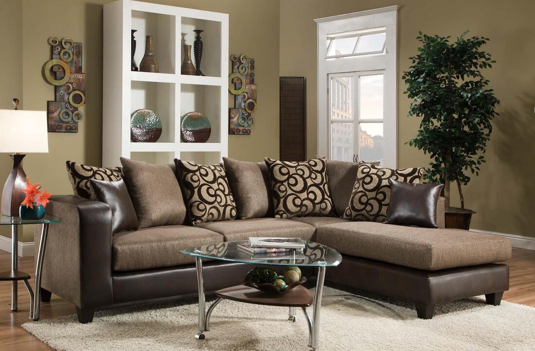 Monroe Brown Fabric Sectional Sofa 110