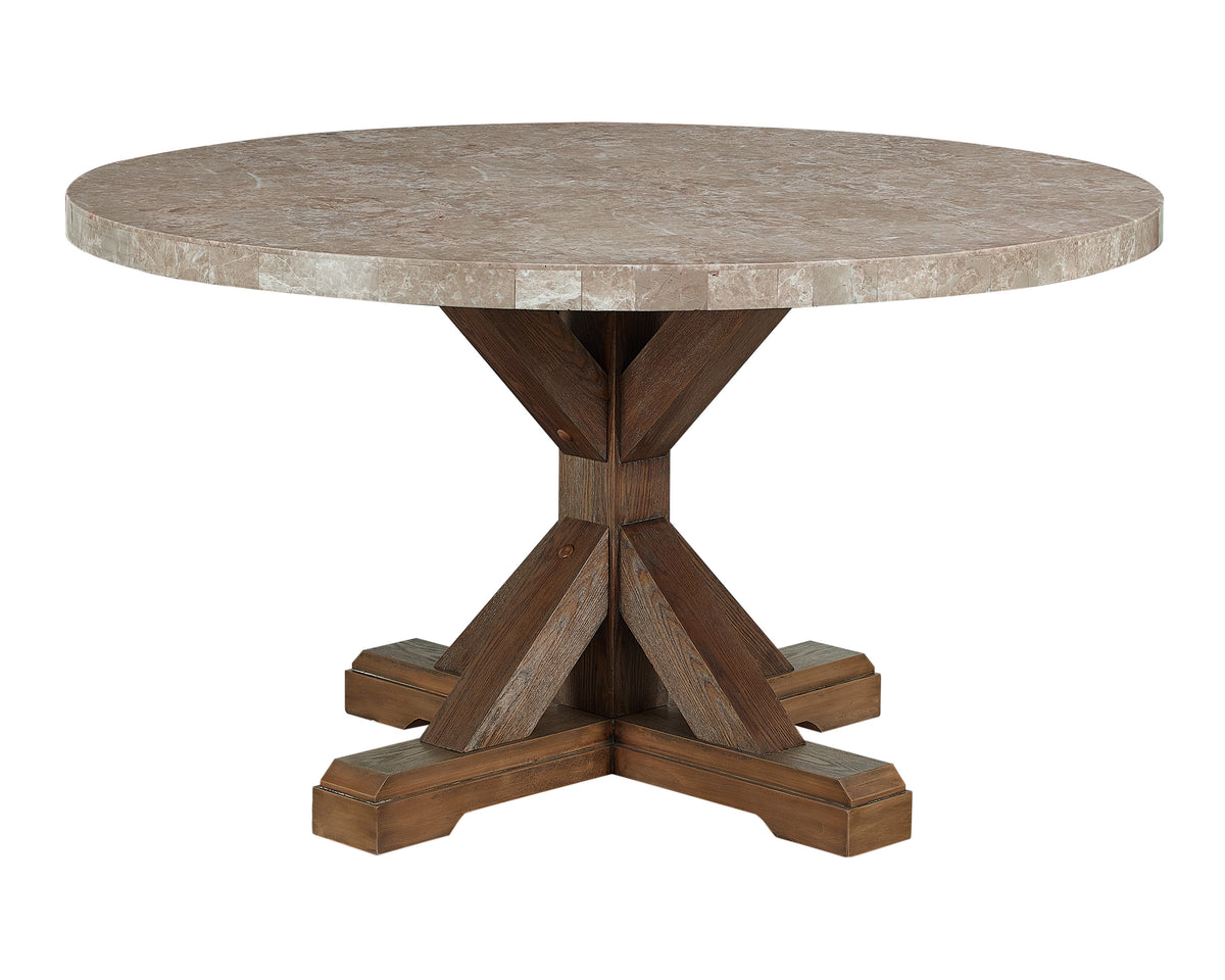 Vesper Brown/Gray Marble Round Dining Set | 1211