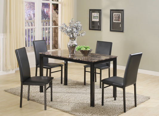 Aiden Brown/Black 5pc  Rectangular Dining Set | 1217