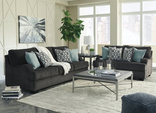 Charenton Charcoal Sofa and Loveseat 14101