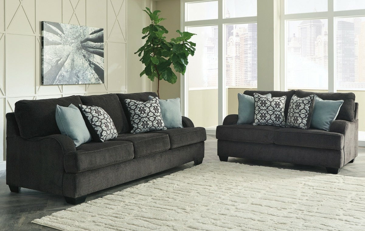 Charenton Charcoal Sofa and Loveseat 14101