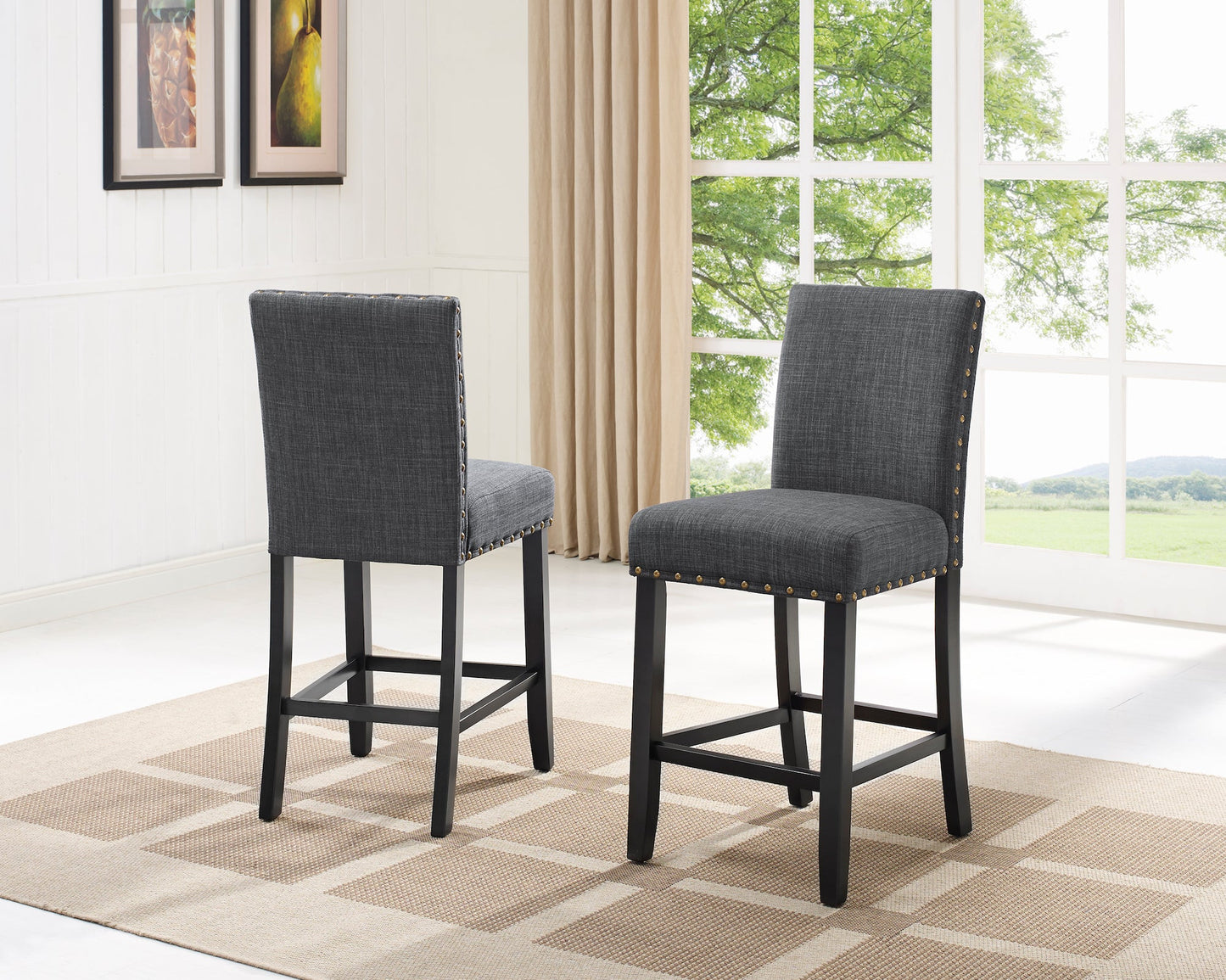 Wallace Gray/Black Counter Height Dining Set | 1713