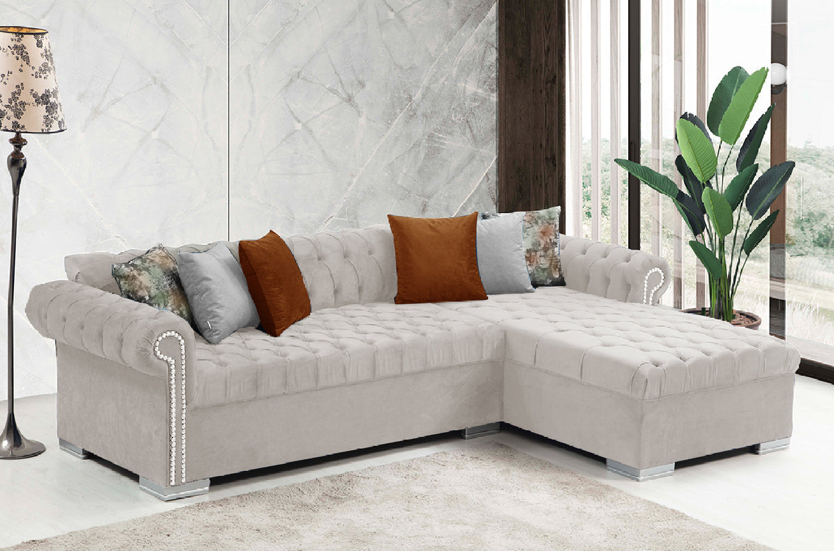 Icarus Cream Velvet Sectional