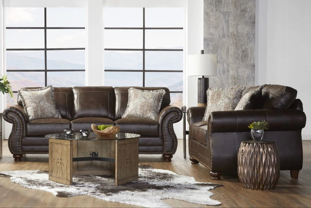 Ridgeline Brownie Sofa and Loveseat S17400