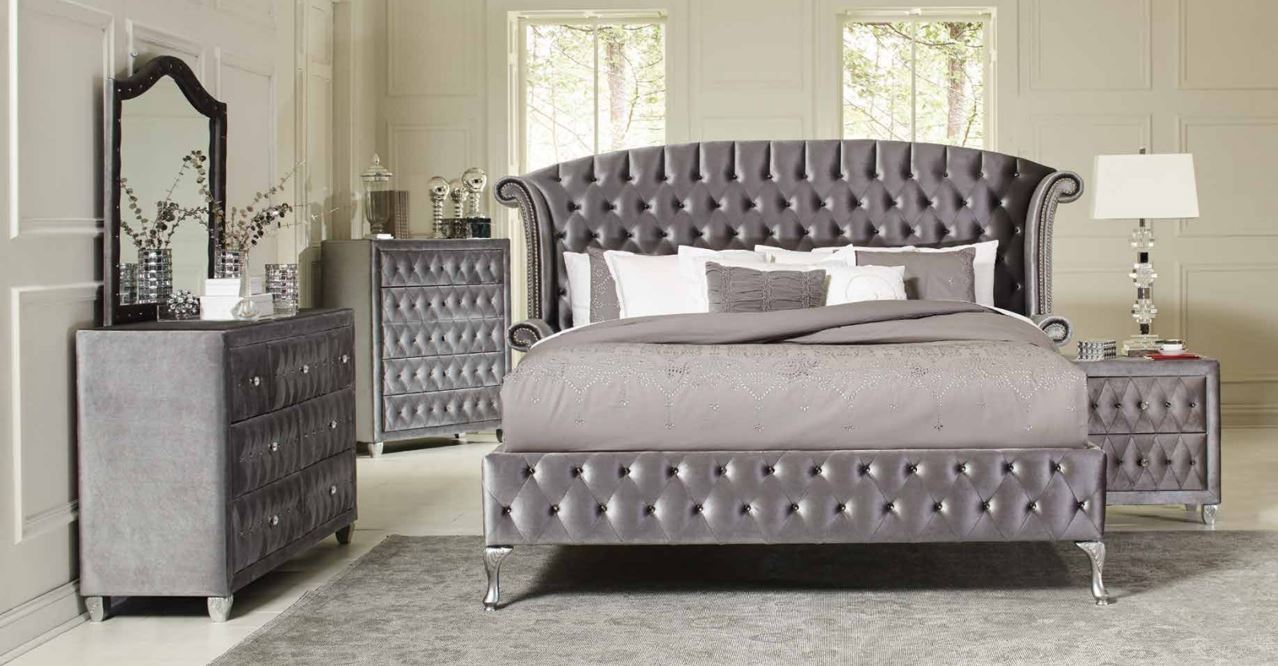 Olivia Gray Velvet Platform Bedroom Set B2029