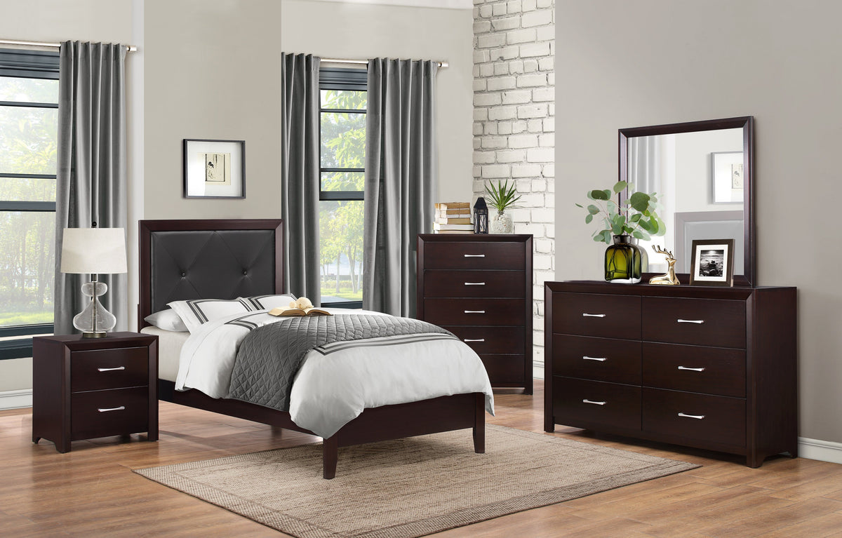 Edina Expresso Panel Youth Bedroom Set 2145 - Harwin Furniture