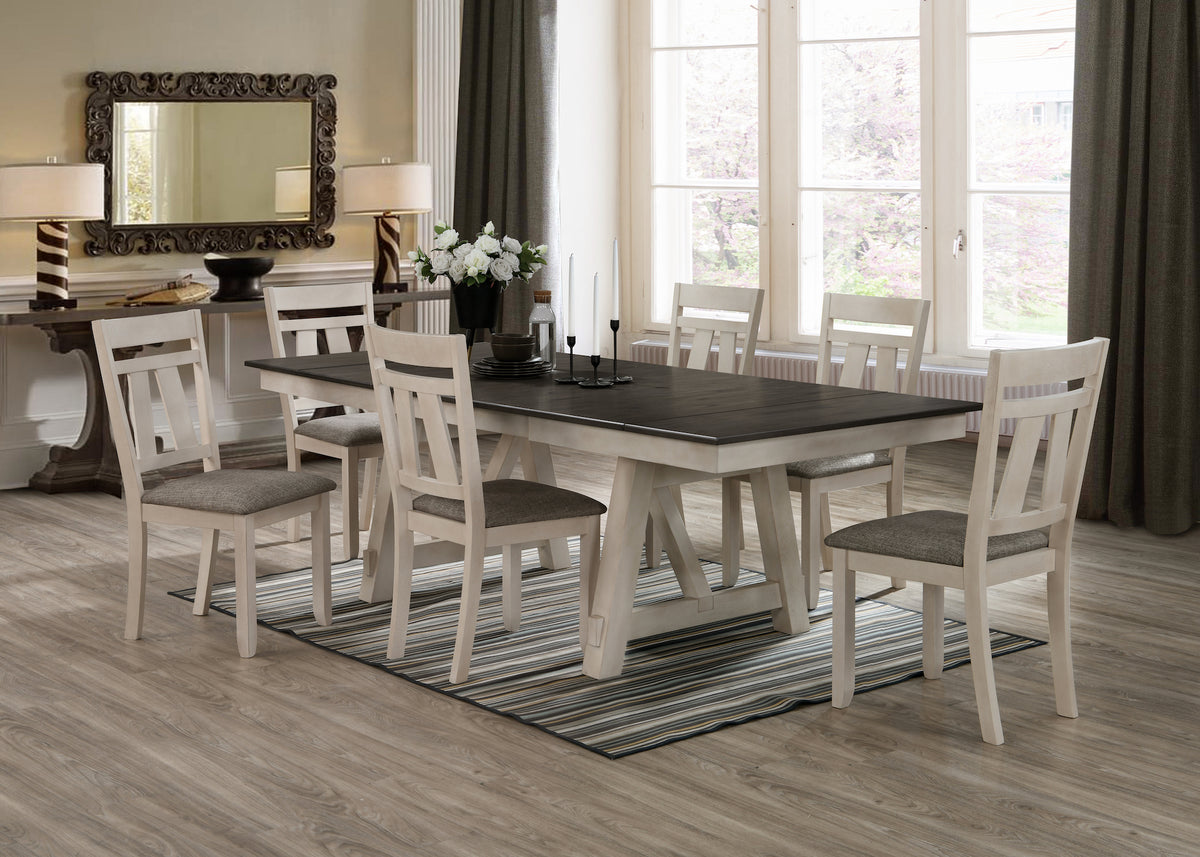 Maribelle Chalk/Gray Extendable Dining Set 2158CG