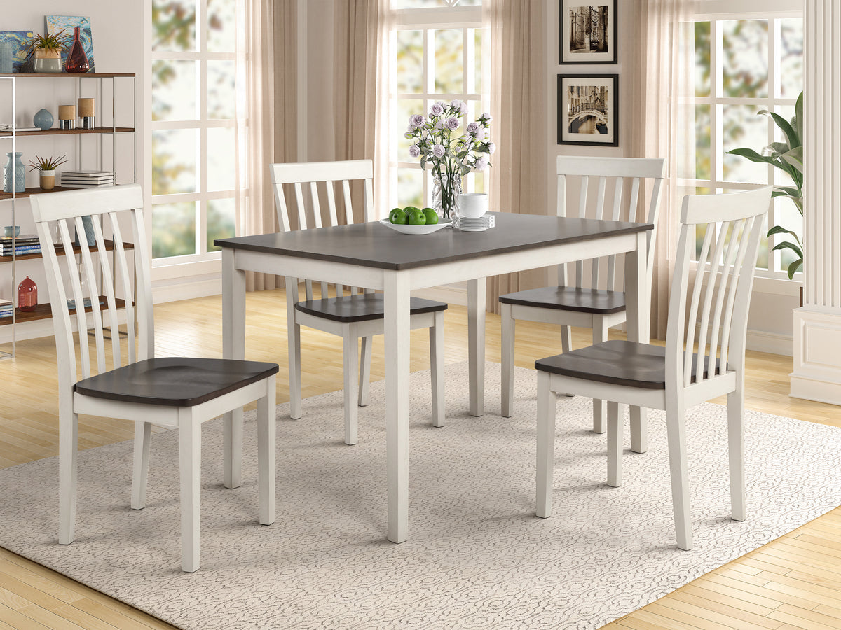 Brody White/Gray Rectangular Dining Set | 2182