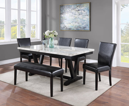 Tanner White/Black Dining Room Set 2222