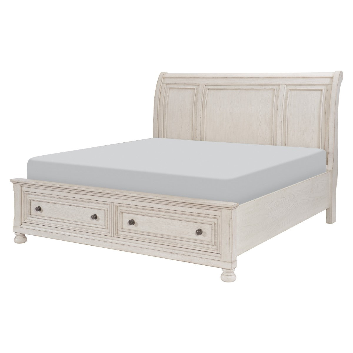 Bethel White Finish Platform Storage Bedroom Set 2259