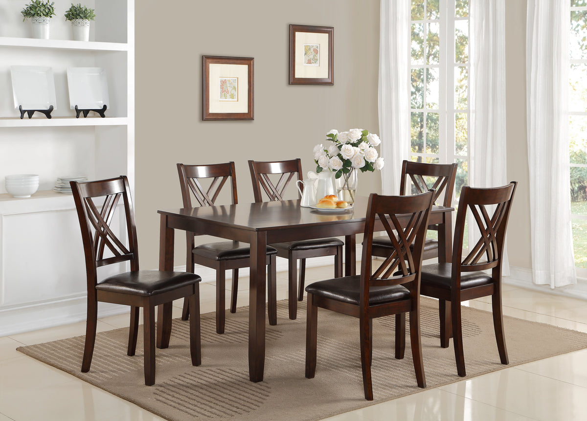 Eloise Brown 7pc Rectangular Dining Set | 2430