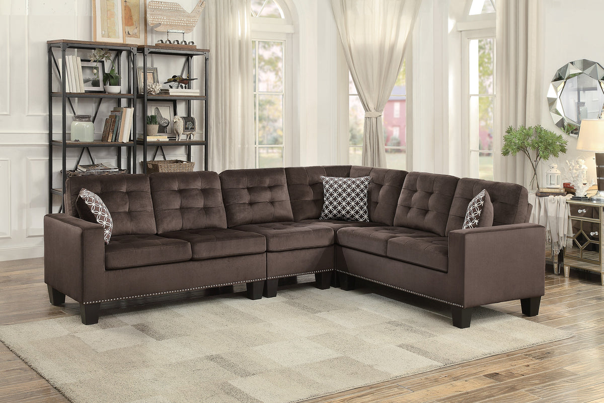 Lantana  Chocolate Reversible Sectional Sofa 9957