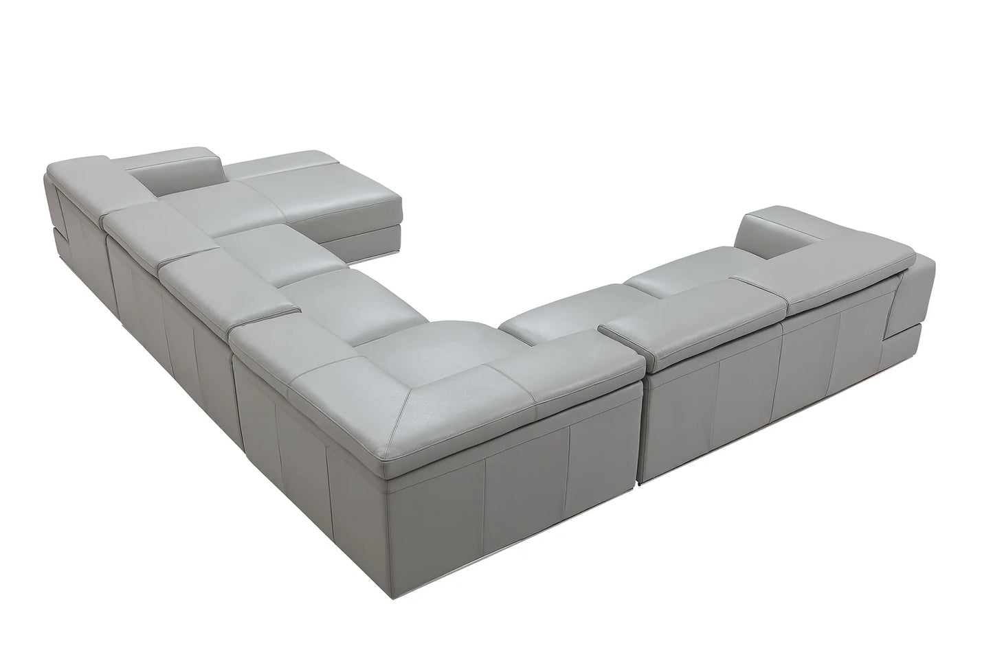 Pella Grey Leather Match  Sectional MI5106