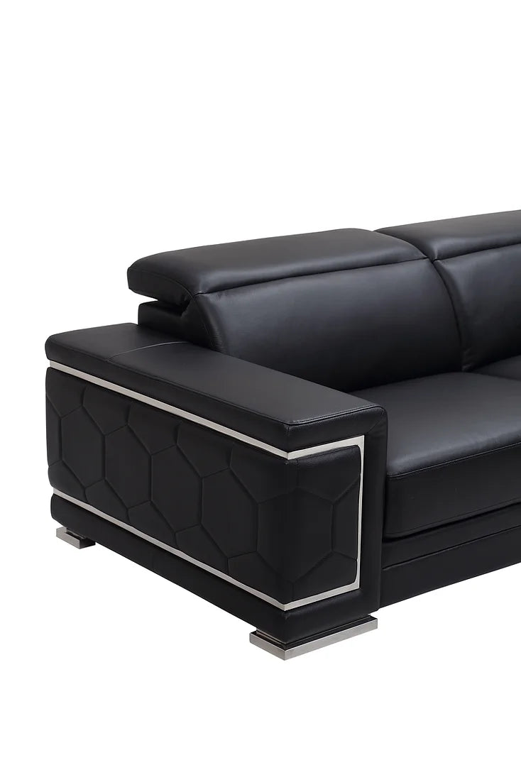 Adrian Black LEATHER MATCH Sofa and Loveseat MI 2205