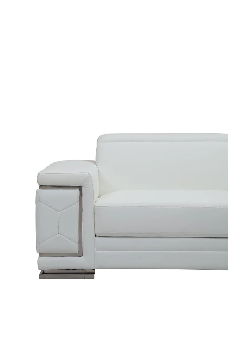 Adrian White LEATHER MATCH Sofa and Loveseat MI 2205