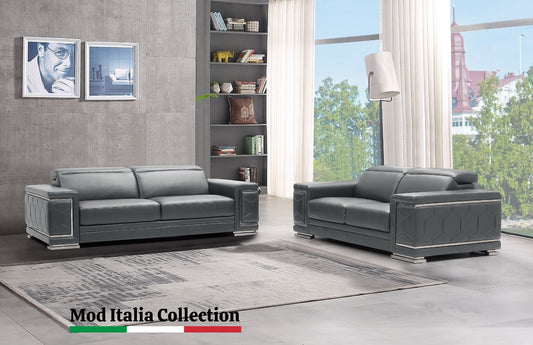 Adrian Grey LEATHER MATCH Sofa and Loveseat MI 2205