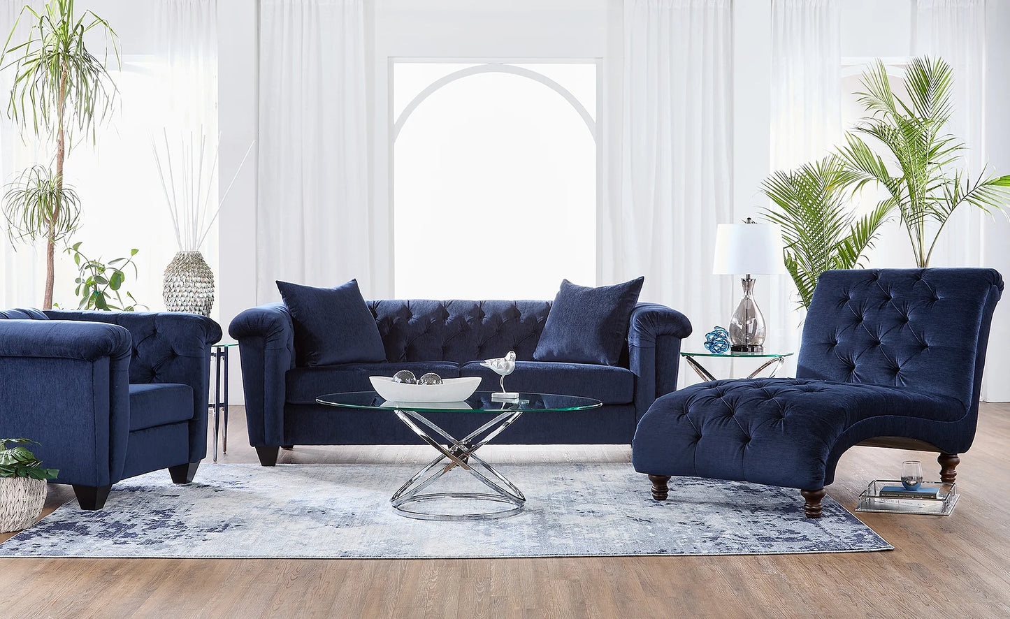 Lush Navy Sofa and Loveseat S22900