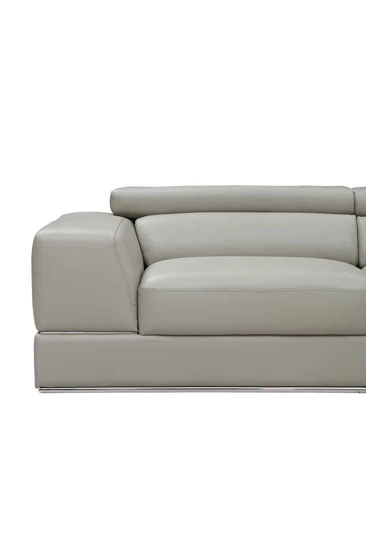 Pella Taupe Leather Match Sectional MI5106