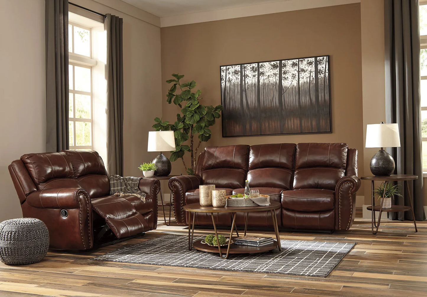 Bingen Brown Reclining Sofa and Loveseat U42802