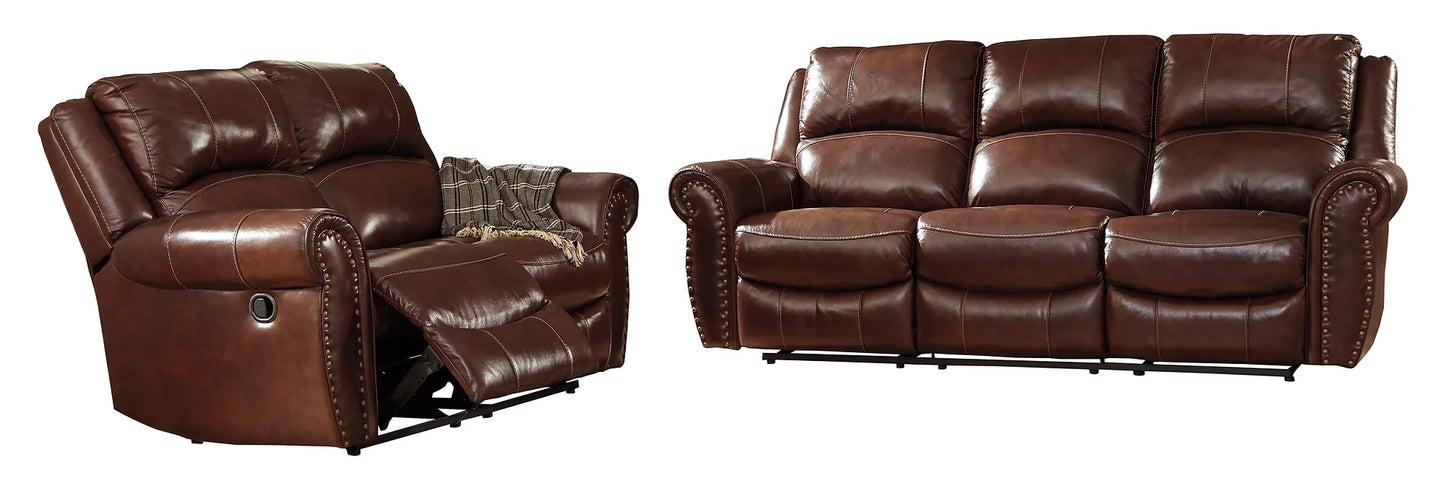 Bingen Brown Reclining Sofa and Loveseat U42802