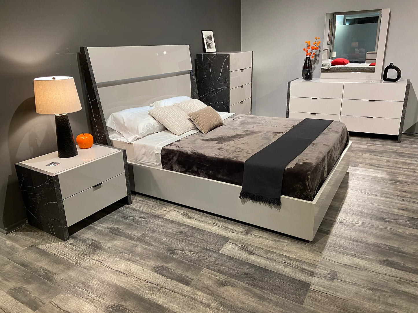 Stoneage Collection LED Italian  Bedroom Set