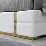 Marbella White/Gold Leather King Storage Bed B700