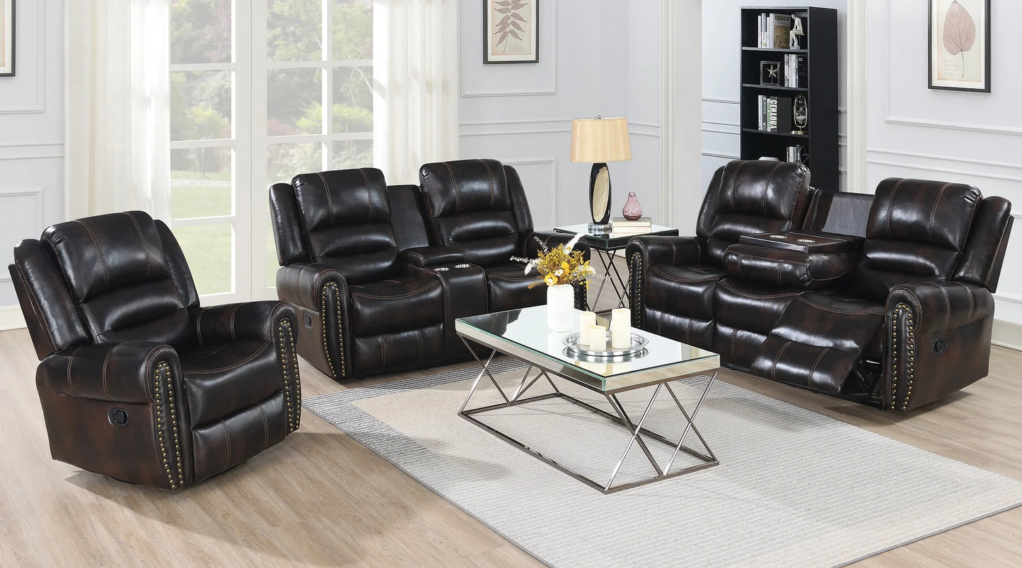 Houston II Brown 3pc Reclining Set S9001