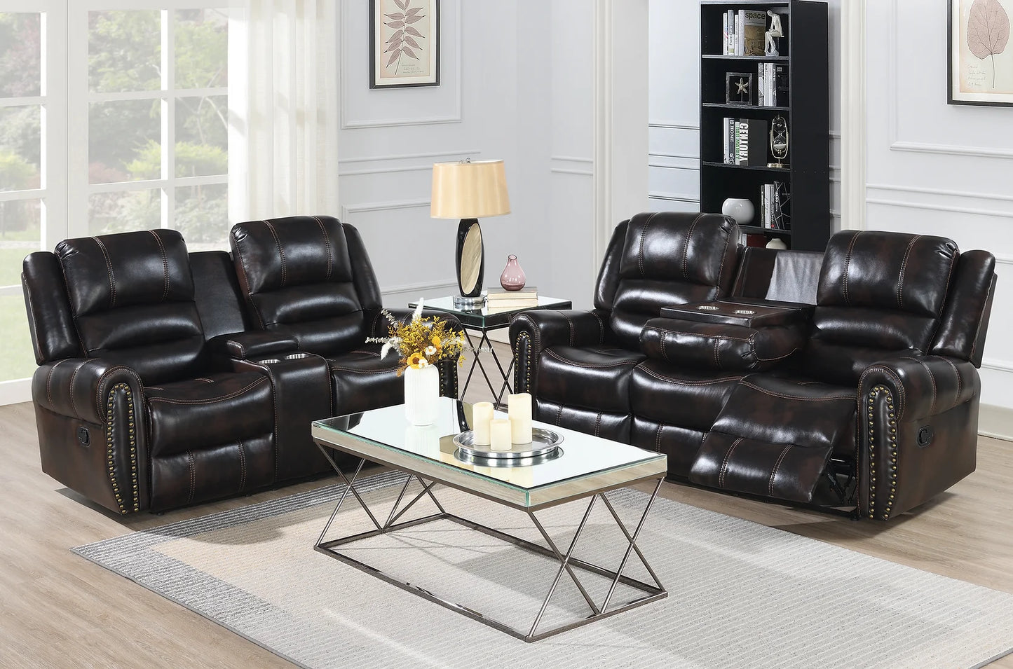 Houston II Brown 3pc Reclining Set S9001