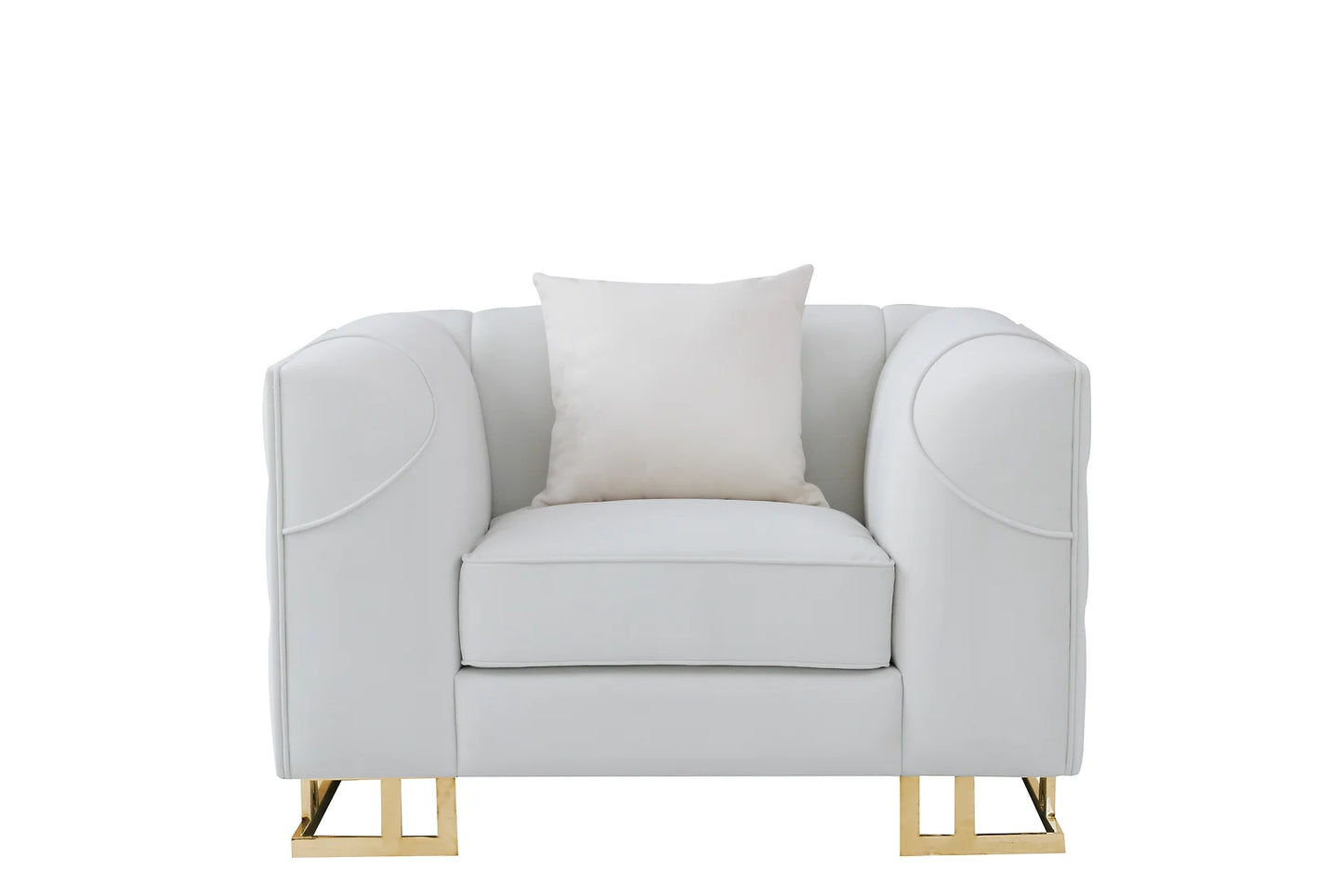 Designer Off White Velvet Sofa and Loveseat S901