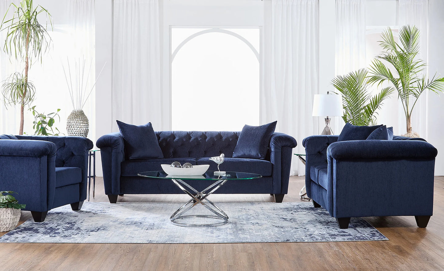 Lush Navy Sofa and Loveseat S22900