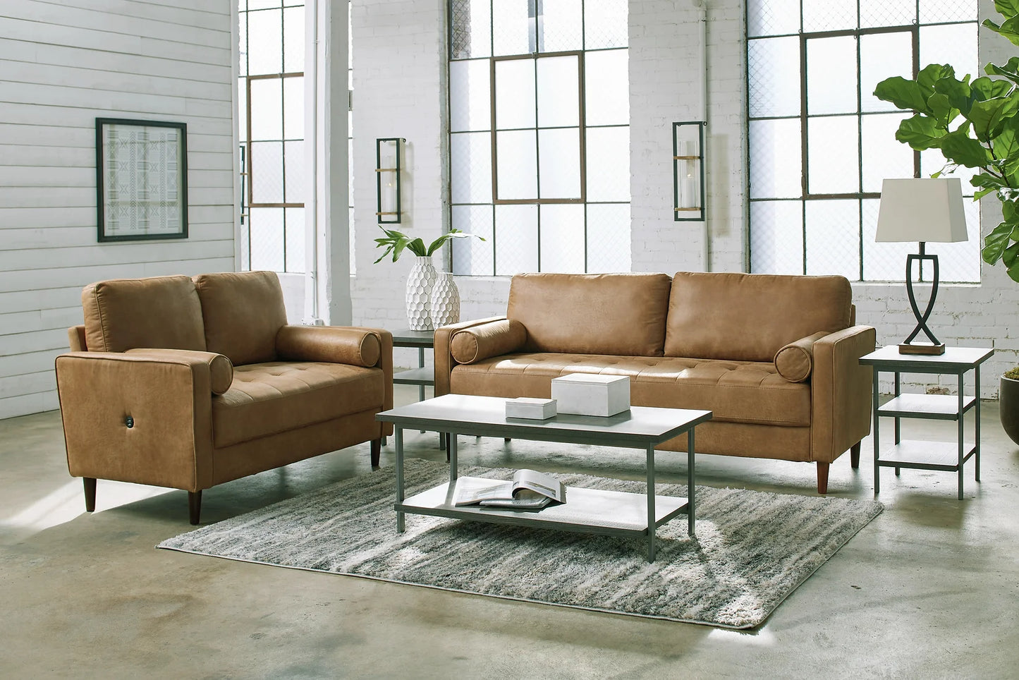 Darlow Caramel Sofa and Loveseat 54604