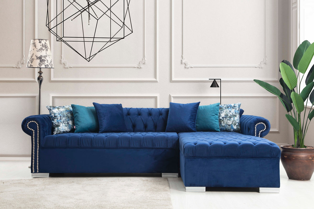 Icarus Blue Velvet Sectional