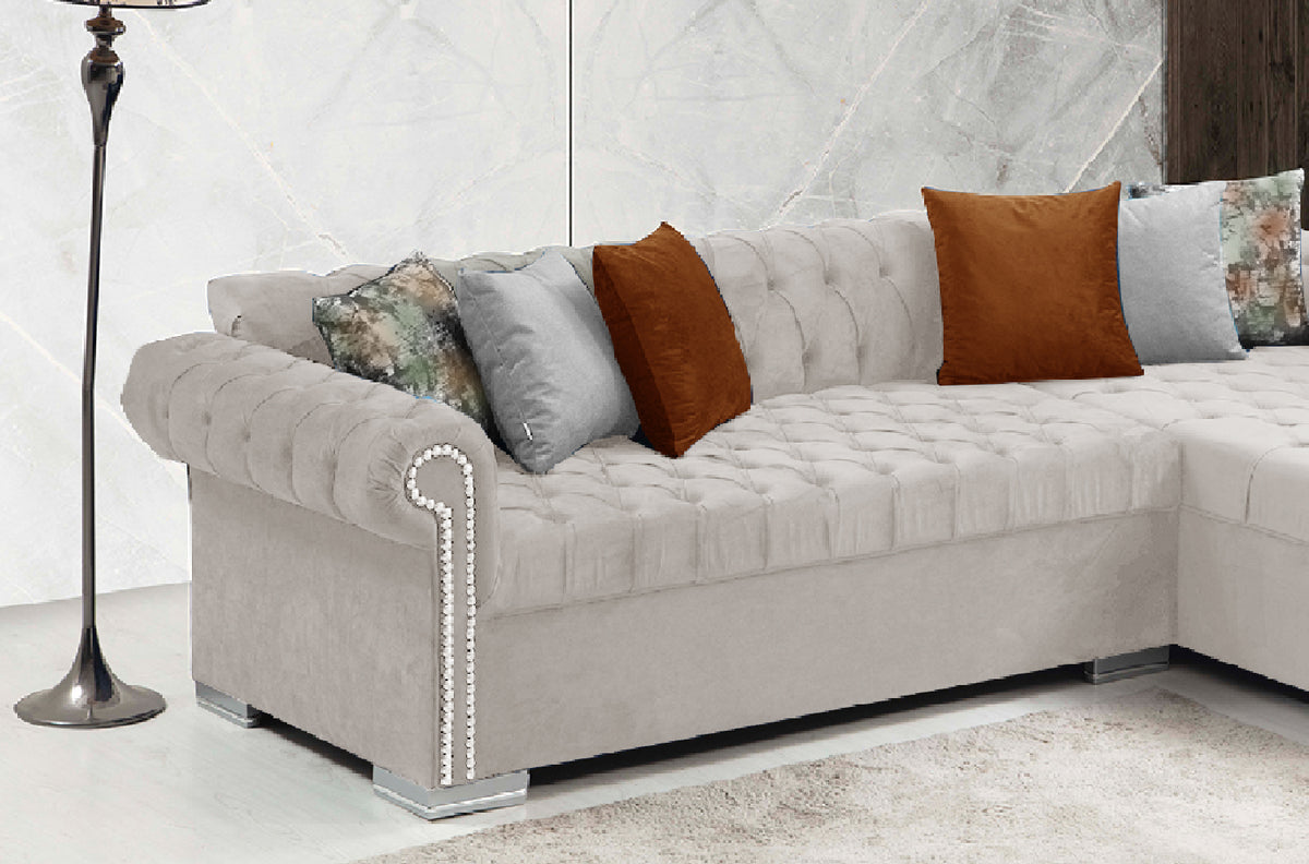 Icarus Cream Velvet Sectional