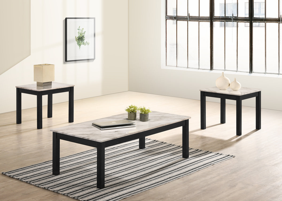 Thurner White  3-Piece Coffee Table Set 4167