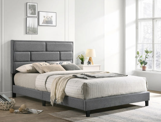 FLANNERY KING PLATFORM BED GREY 5137