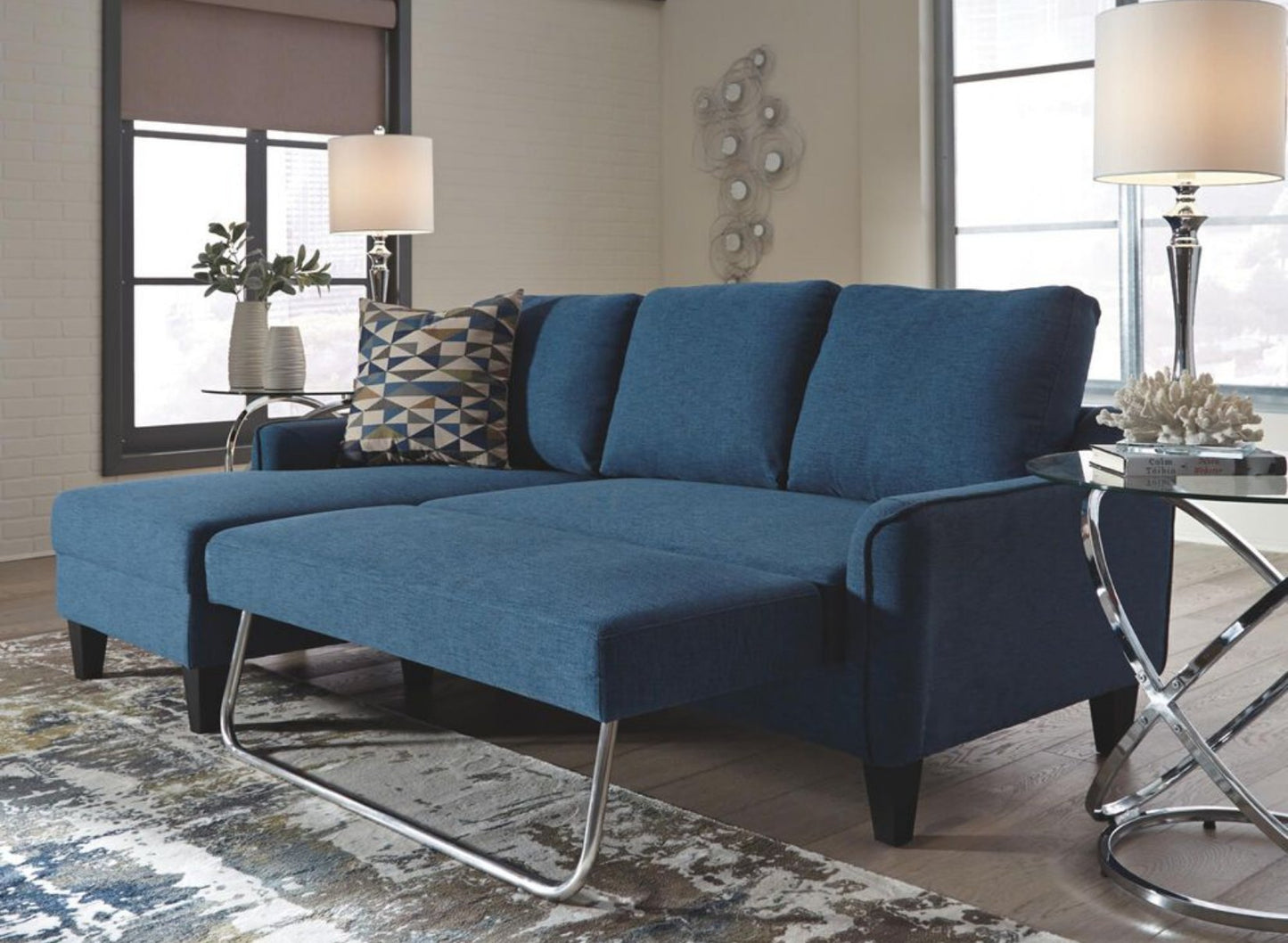 Jarreau Blue Sofa Chaise Sleeper 11503