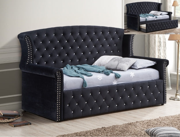 Lucinda Black Velvet Daybed 5333